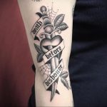 heart tattoo with dagger 27.12.2019 №011 -dagger tattoo- tattoovalue.net