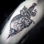 heart tattoo with dagger 27.12.2019 №012 -dagger tattoo- tattoovalue.net