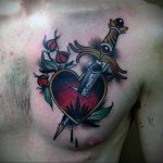 heart tattoo with dagger 27.12.2019 №014 -dagger tattoo- tattoovalue.net