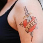 heart tattoo with dagger 27.12.2019 №024 -dagger tattoo- tattoovalue.net