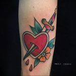 heart tattoo with dagger 27.12.2019 №026 -dagger tattoo- tattoovalue.net