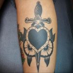 heart tattoo with dagger 27.12.2019 №027 -dagger tattoo- tattoovalue.net