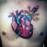 heart tattoo with dagger 27.12.2019 №032 -dagger tattoo- tattoovalue.net