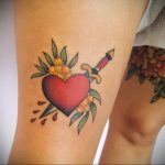 heart tattoo with dagger 27.12.2019 №034 -dagger tattoo- tattoovalue.net