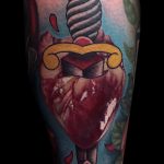 heart tattoo with dagger 27.12.2019 №039 -dagger tattoo- tattoovalue.net