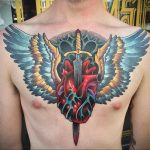 heart tattoo with dagger 27.12.2019 №045 -dagger tattoo- tattoovalue.net