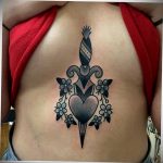 heart tattoo with dagger 27.12.2019 №049 -dagger tattoo- tattoovalue.net