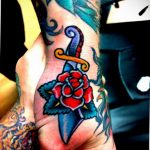 rose dagger tattoo 27.12.2019 №040 -dagger tattoo- tattoovalue.net