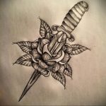 rose dagger tattoo 27.12.2019 №005 -dagger tattoo- tattoovalue.net