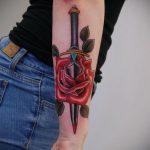 rose dagger tattoo 27.12.2019 №011 -dagger tattoo- tattoovalue.net