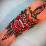 rose dagger tattoo 27.12.2019 №012 -dagger tattoo- tattoovalue.net