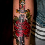 rose dagger tattoo 27.12.2019 №013 -dagger tattoo- tattoovalue.net