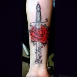 rose dagger tattoo 27.12.2019 №017 -dagger tattoo- tattoovalue.net