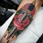 rose dagger tattoo 27.12.2019 №020 -dagger tattoo- tattoovalue.net