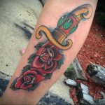 rose dagger tattoo 27.12.2019 №022 -dagger tattoo- tattoovalue.net