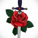 rose dagger tattoo 27.12.2019 №036 -dagger tattoo- tattoovalue.net