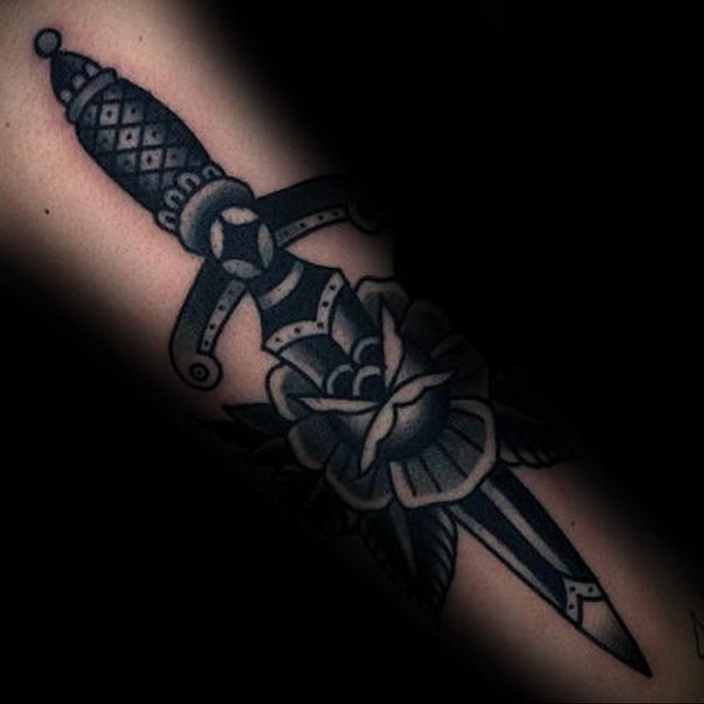 rose dagger tattoo 27.12.2019 №039 -dagger tattoo- tattoovalue.net