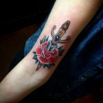 rose dagger tattoo 27.12.2019 №047 -dagger tattoo- tattoovalue.net