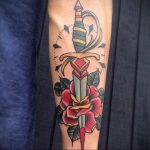 rose dagger tattoo 27.12.2019 №053 -dagger tattoo- tattoovalue.net