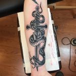 snake and dagger tattoo 27.12.2019 №001 -dagger tattoo- tattoovalue.net