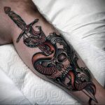 snake and dagger tattoo 27.12.2019 №003 -dagger tattoo- tattoovalue.net