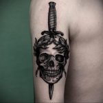 tattoo dagger with skull 27.12.2019 №001 -dagger tattoo- tattoovalue.net