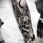 tattoo dagger with skull 27.12.2019 №004 -dagger tattoo- tattoovalue.net