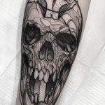 tattoo dagger with skull 27.12.2019 №006 -dagger tattoo- tattoovalue.net