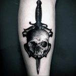 tattoo dagger with skull 27.12.2019 №008 -dagger tattoo- tattoovalue.net