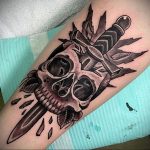 tattoo dagger with skull 27.12.2019 №019 -dagger tattoo- tattoovalue.net