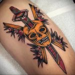 tattoo dagger with skull 27.12.2019 №023 -dagger tattoo- tattoovalue.net