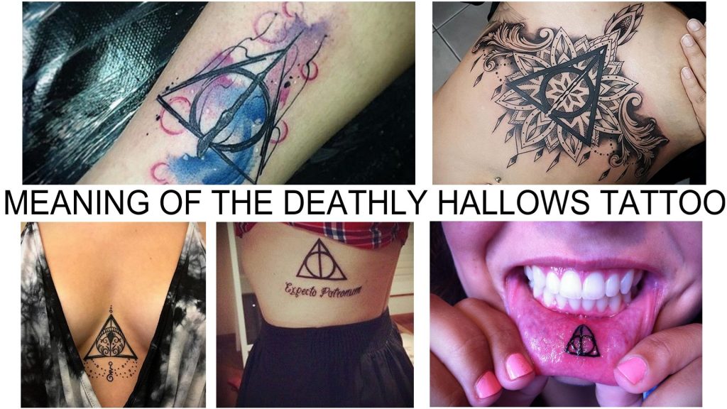 MEANING OF THE DEATHLY HALLOWS TATTOO - information about the features of the tattoo picture and photo examples of finished tattoo drawings