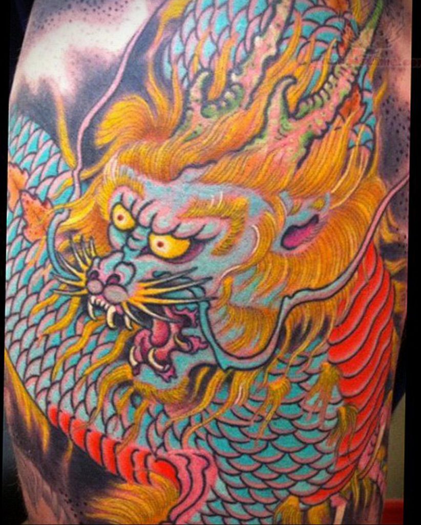 dragon color tattoo 23.01.2020 №052 -dragon tattoo- tattoovalue.net