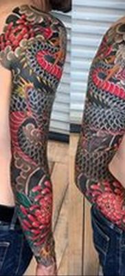 dragon sleeve tattoo 23.01.2020 №039 -dragon tattoo- tattoovalue.net