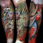 dragon sleeve tattoo 23.01.2020 №009 -dragon tattoo- tattoovalue.net