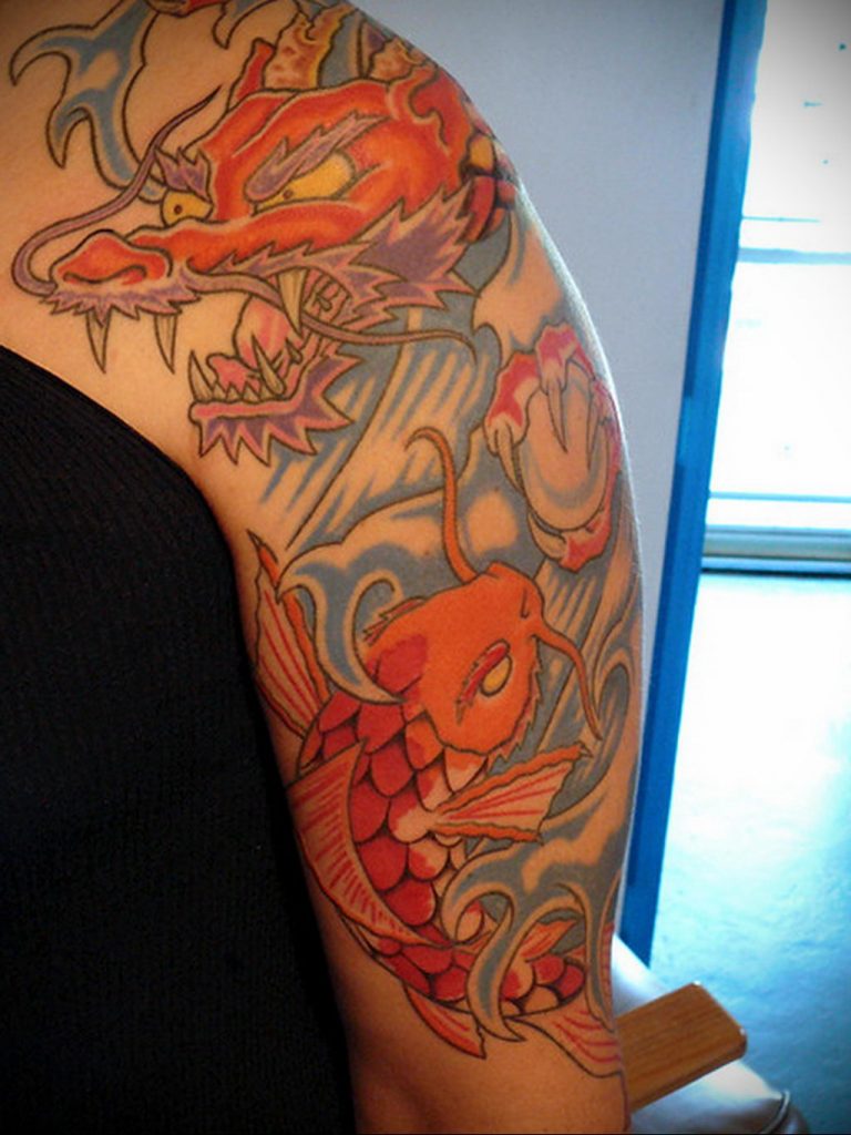 dragon sleeve tattoo 23.01.2020 №021 -dragon tattoo- tattoovalue.net