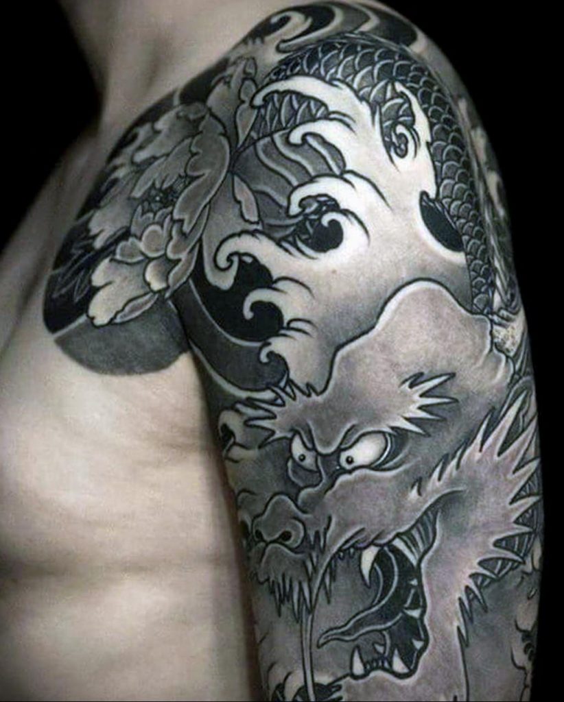 dragon sleeve tattoo 23.01.2020 №049 -dragon tattoo- tattoovalue.net