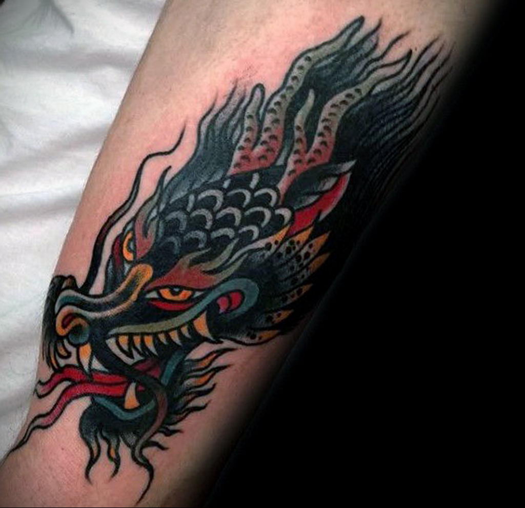 dragon tattoo on arm 23.01.2020 №032 -dragon tattoo- tattoovalue.net