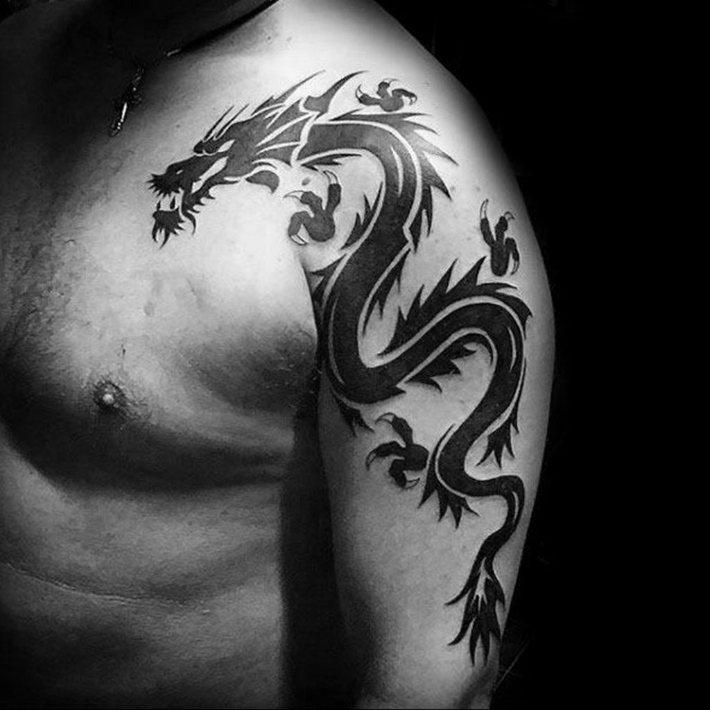 dragon tattoo on arm 23.01.2020 №035 -dragon tattoo- tattoovalue.net
