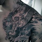 dragon tattoo on chest 23.01.2020 №040 -dragon tattoo- tattoovalue.net