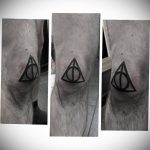 дары смерти тату 19.01.2020 №105 -deathly hallows tattoo- tattoovalue.net