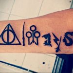 дары смерти тату 19.01.2020 №208 -deathly hallows tattoo- tattoovalue.net