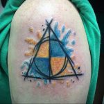 дары смерти тату 19.01.2020 №335 -deathly hallows tattoo- tattoovalue.net