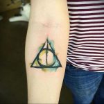 дары смерти тату 19.01.2020 №358 -deathly hallows tattoo- tattoovalue.net