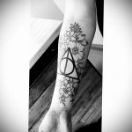 дары смерти тату 19.01.2020 №373 -deathly hallows tattoo- tattoovalue.net