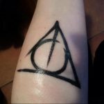 дары смерти тату 19.01.2020 №407 -deathly hallows tattoo- tattoovalue.net