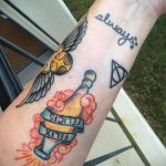 дары смерти тату 19.01.2020 №474 -deathly hallows tattoo- tattoovalue.net