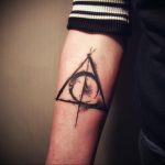 дары смерти тату 19.01.2020 №491 -deathly hallows tattoo- tattoovalue.net