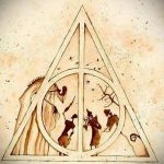 дары смерти эскиз тату 19.01.2020 №008 -deathly hallows sketch tattoo- tattoovalue.net