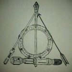 дары смерти эскиз тату 19.01.2020 №054 -deathly hallows sketch tattoo- tattoovalue.net